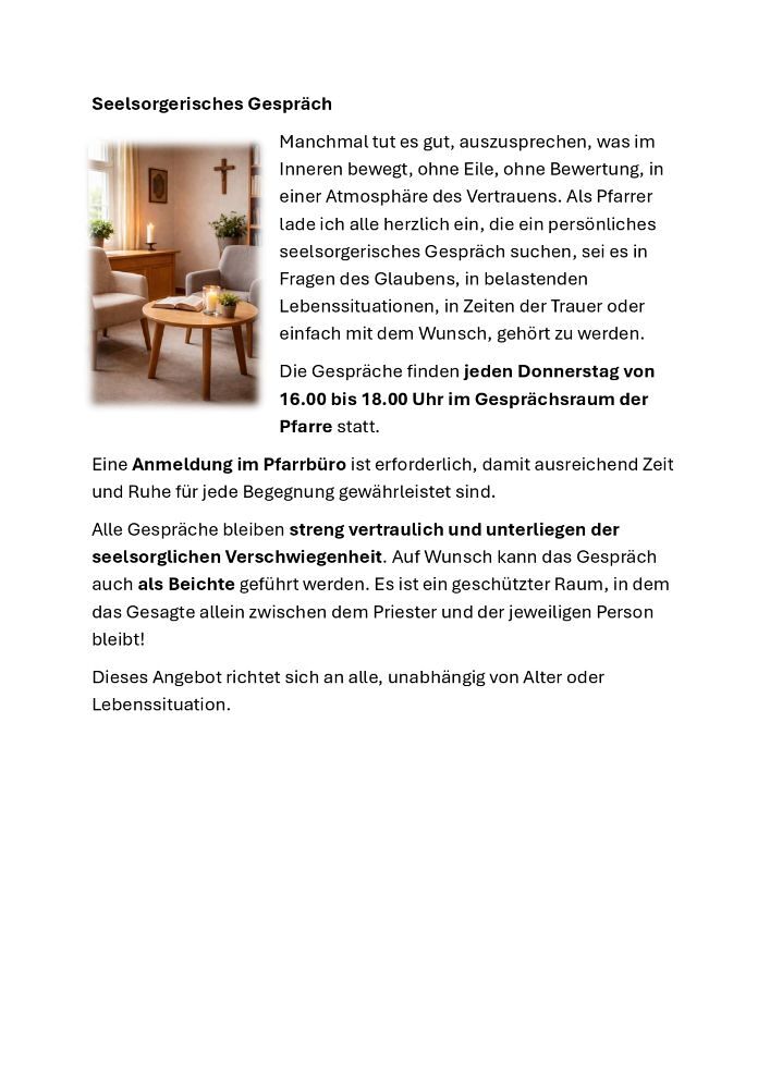 Seelsorgerisches Gespräch